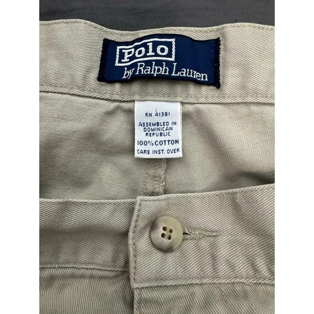 Polo Ralph Lauren Chino Shorts Men’s 39 Beige‎ Pleated Classic 8.5” Inseam